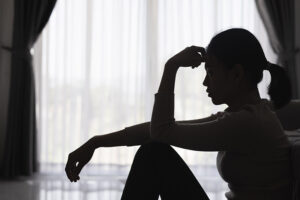 A woman struggles with cocaine come down.