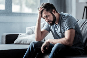 A man struggles with a green out.