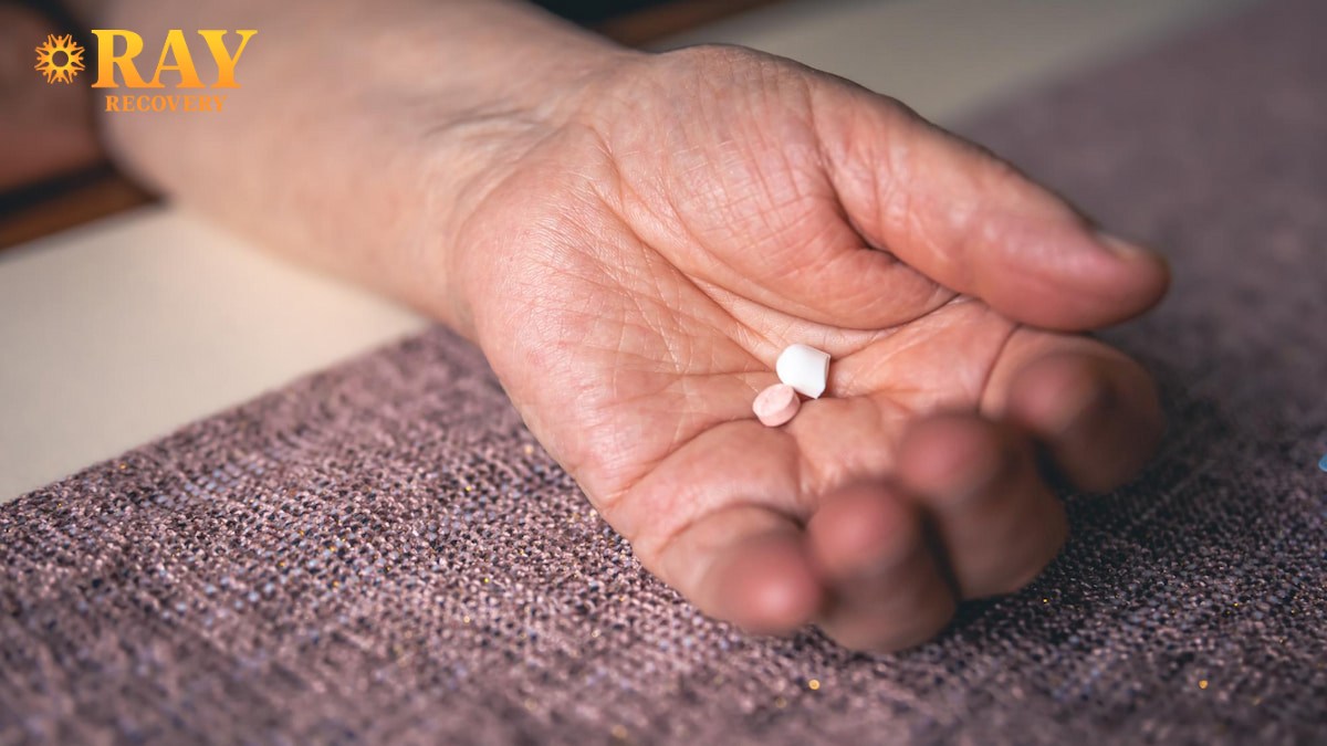 Fentanyl pill in hand