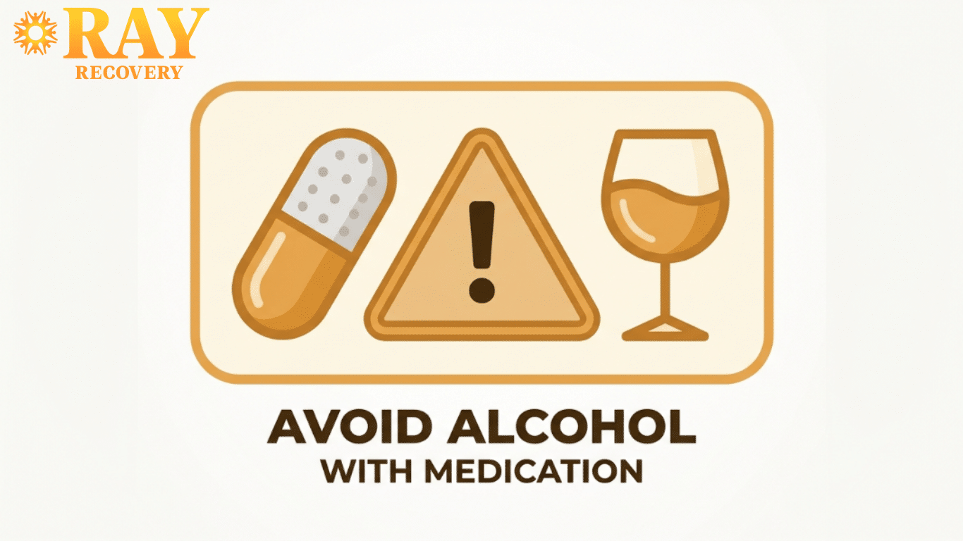 Caution icon representing the risk of combining opioid medication and alcohol