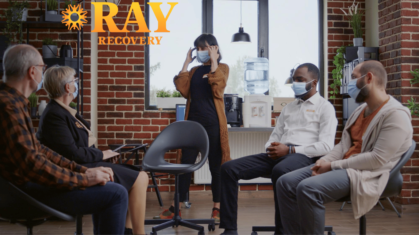 EMDR Therapy for Addiction: How It Works and What to Expect 2 Group therapy room at Ray Recovery part of trauma informed addiction treatment in Ohio