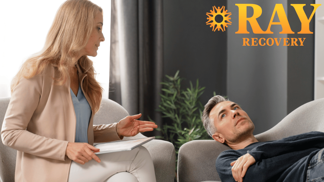 Ray Recovery Resource Library 35 Therapist and client in an EMDR therapy session for trauma and addiction